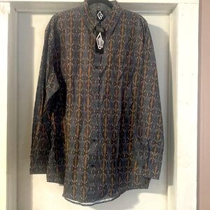 Diamond Bills Long Sleeve Shirt - Orange & Charcoal